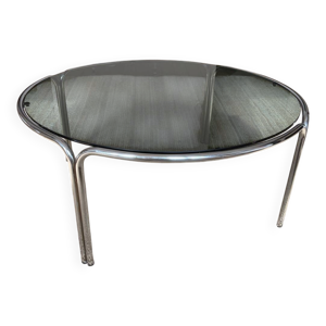 Table basse chrome et