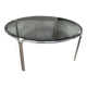 Chrome and smoked glass coffee table