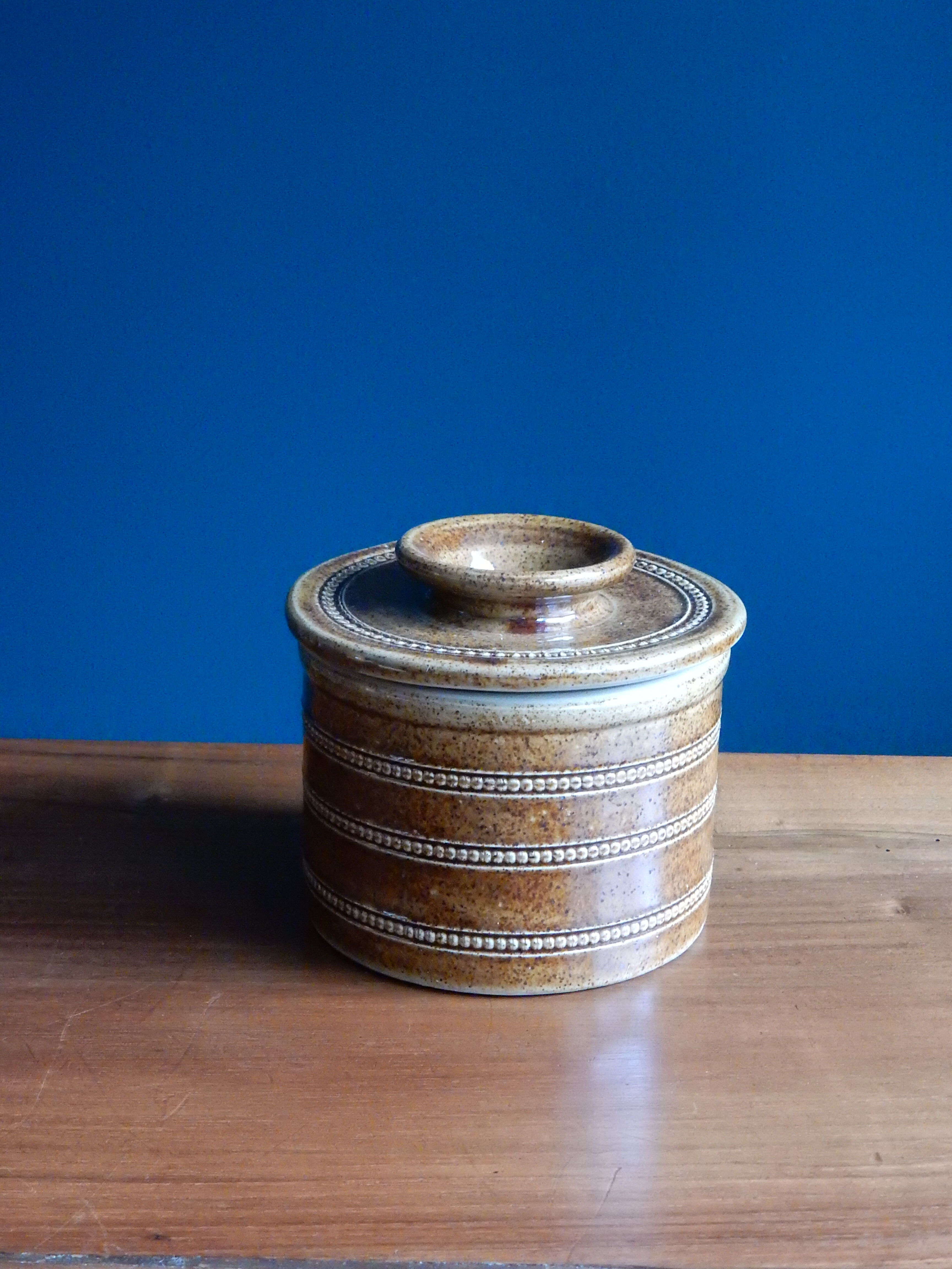 Berry stoneware butter dish