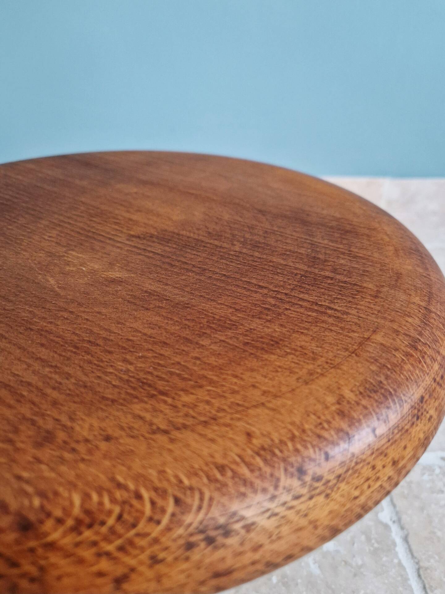 Modernist tripod stool in solid wood, 1950s