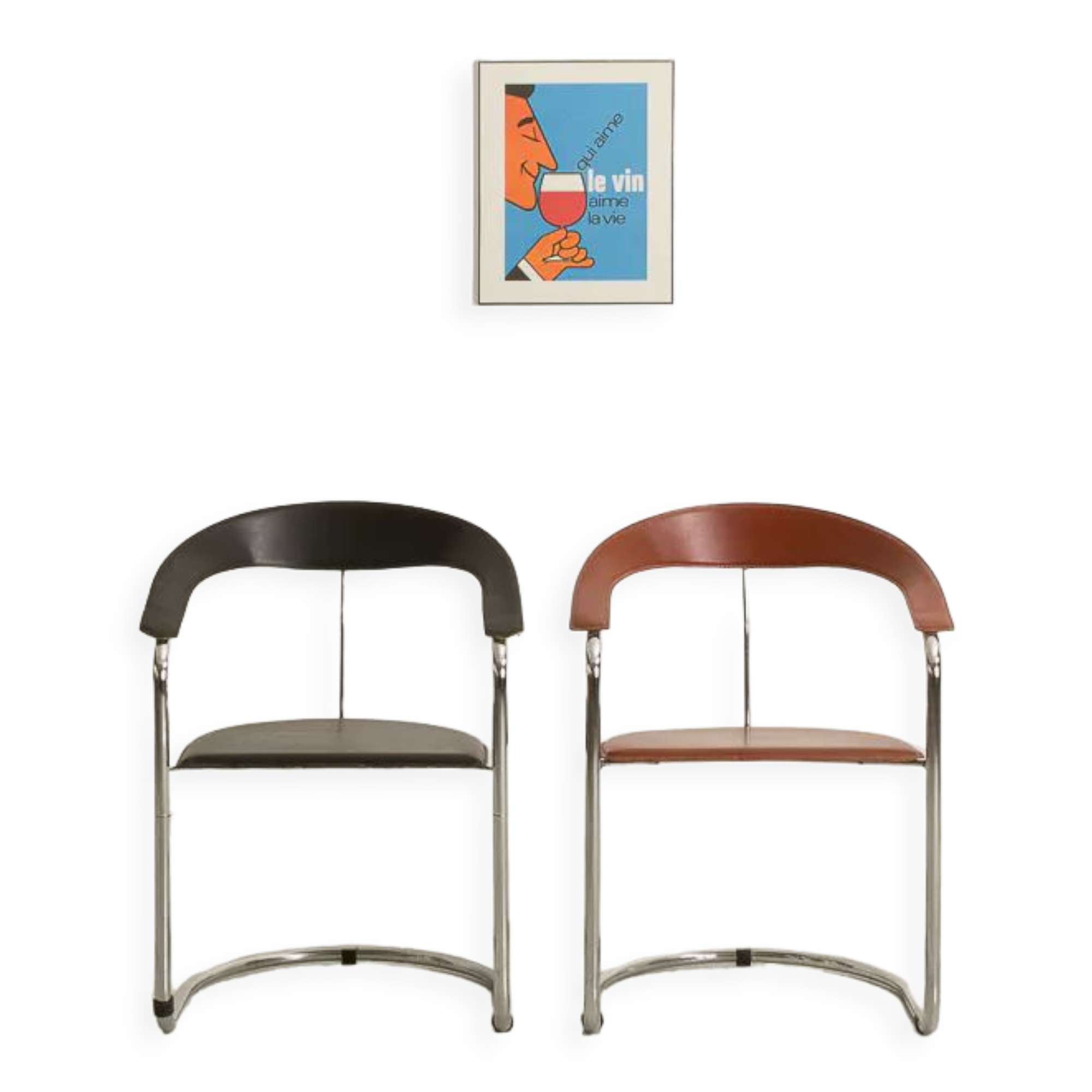 Canasta chair in Italian leather by Arrben, 197 years