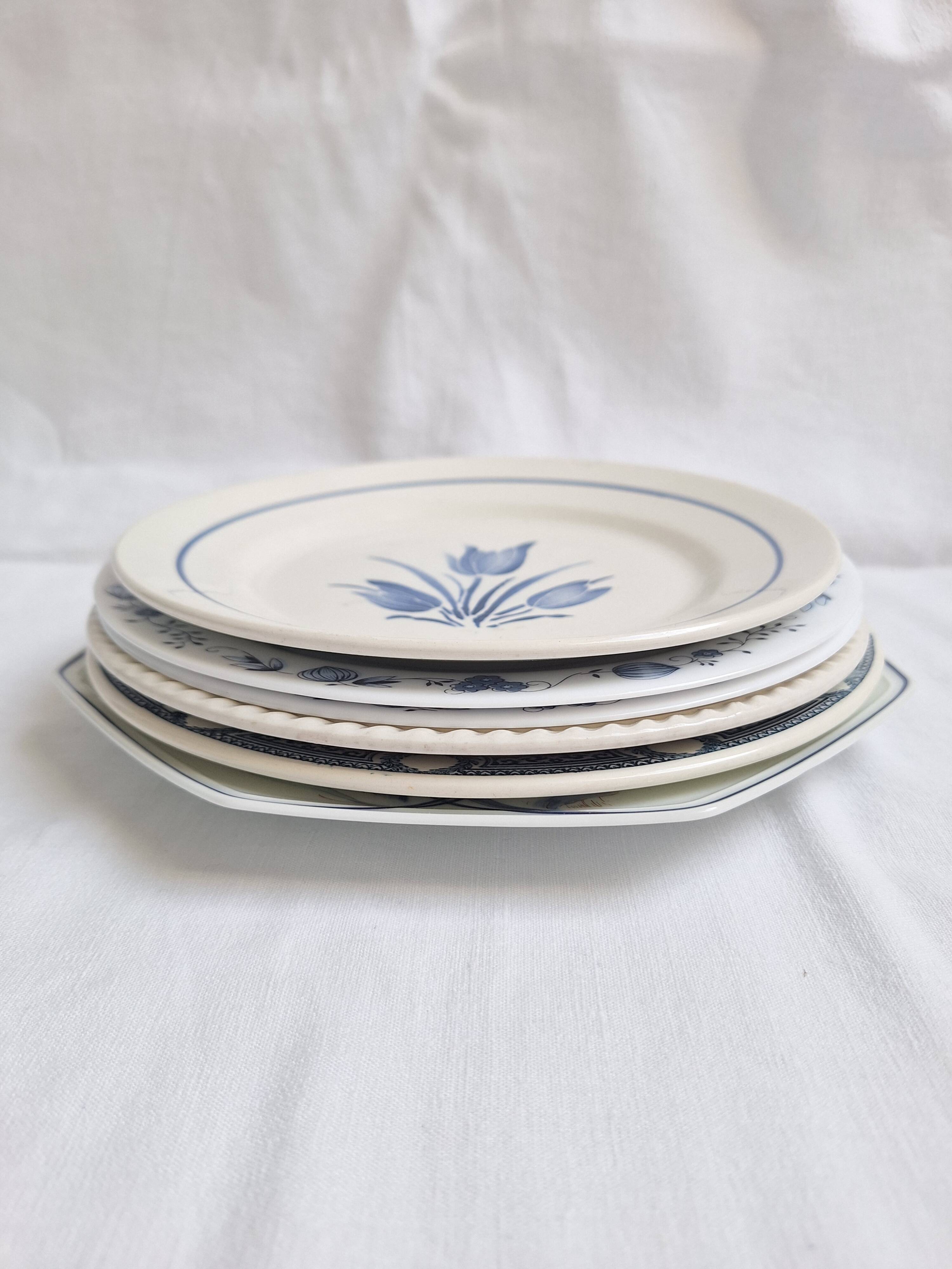Vintage blue dinner plates