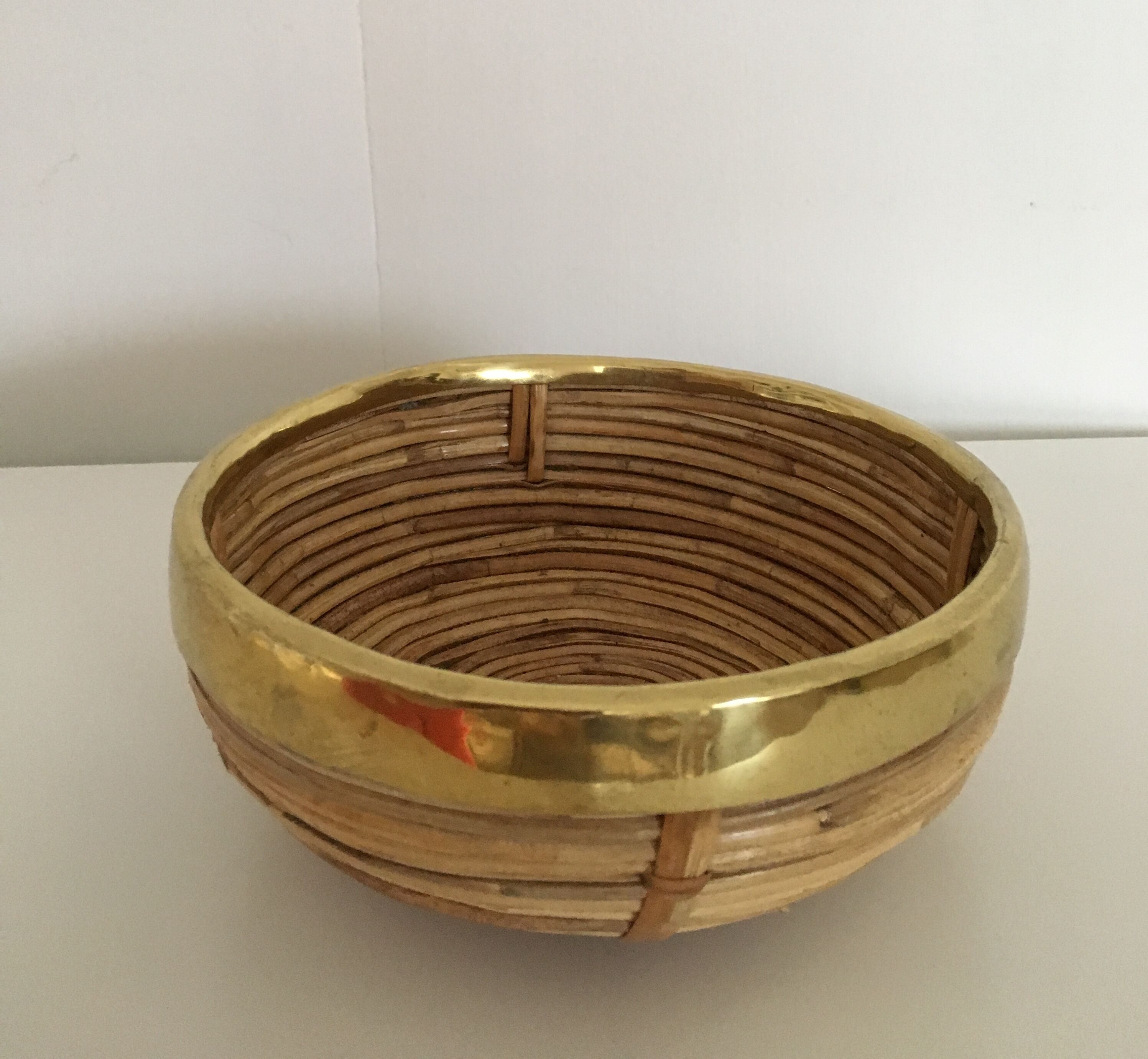Bamboo and brass basket