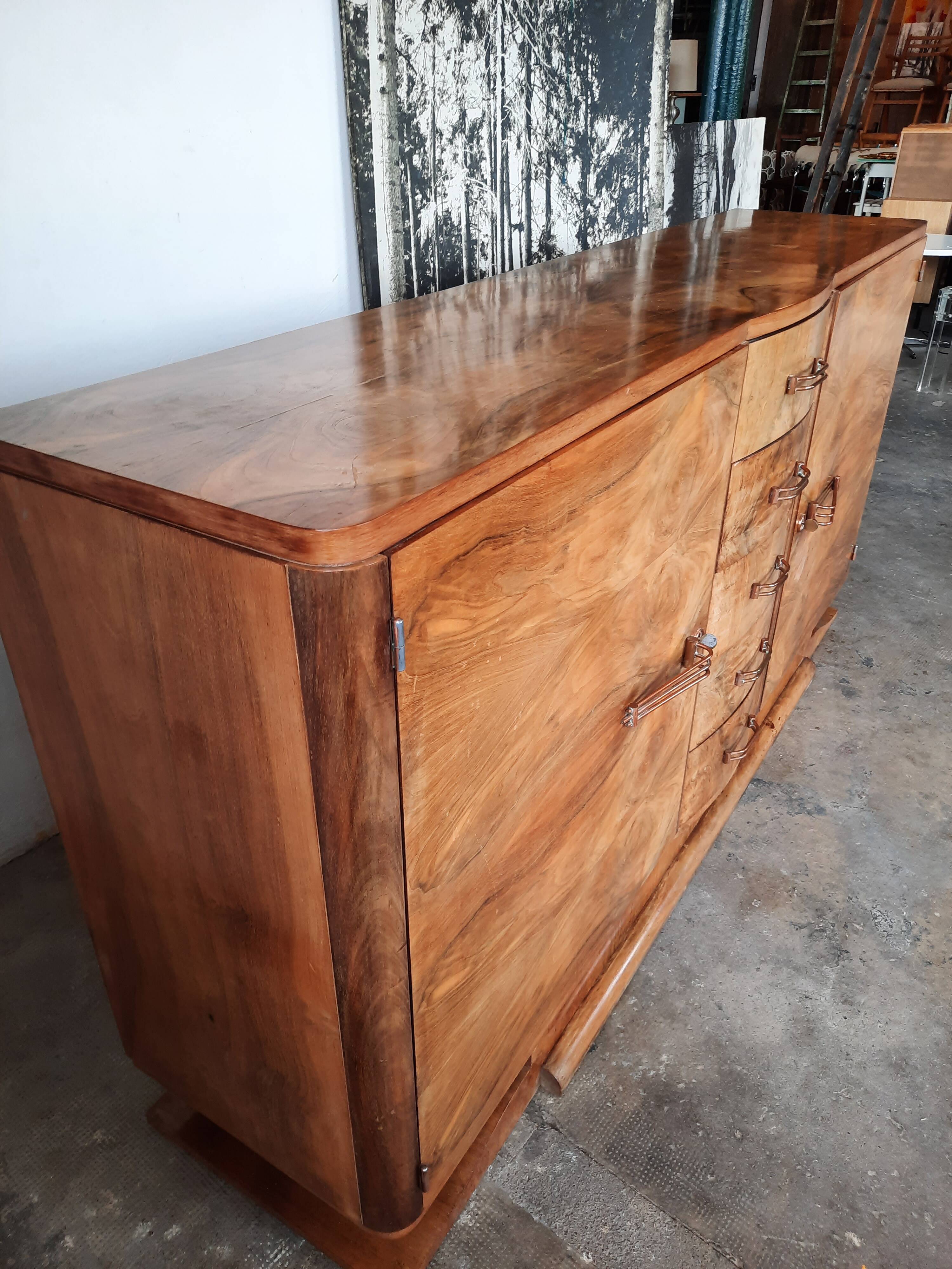 Art deco walnut sideboard