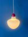 Vintage opal glass pendant light with red top and ceiling cover