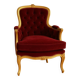 Louis XV armchair in gilded wood and garnet red velvet