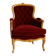 Louis XV armchair in gilded wood and garnet red velvet