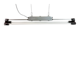 Tube lumineux industriel en argent d'Elektrosvit, années 1970