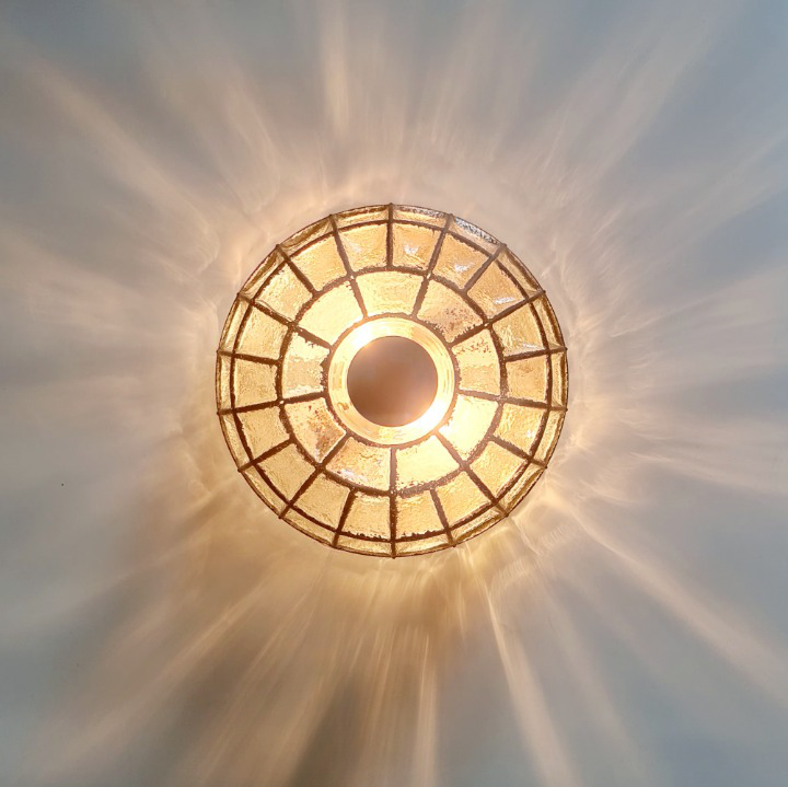 Mid-Century Glass Flush Mount from Limburg, Germany, 1960s