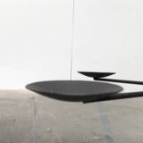 Vintage Brutalist Metal Candle Holder