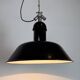 Black Enamel Industrial Pendant Lamp from AEG, 1930s