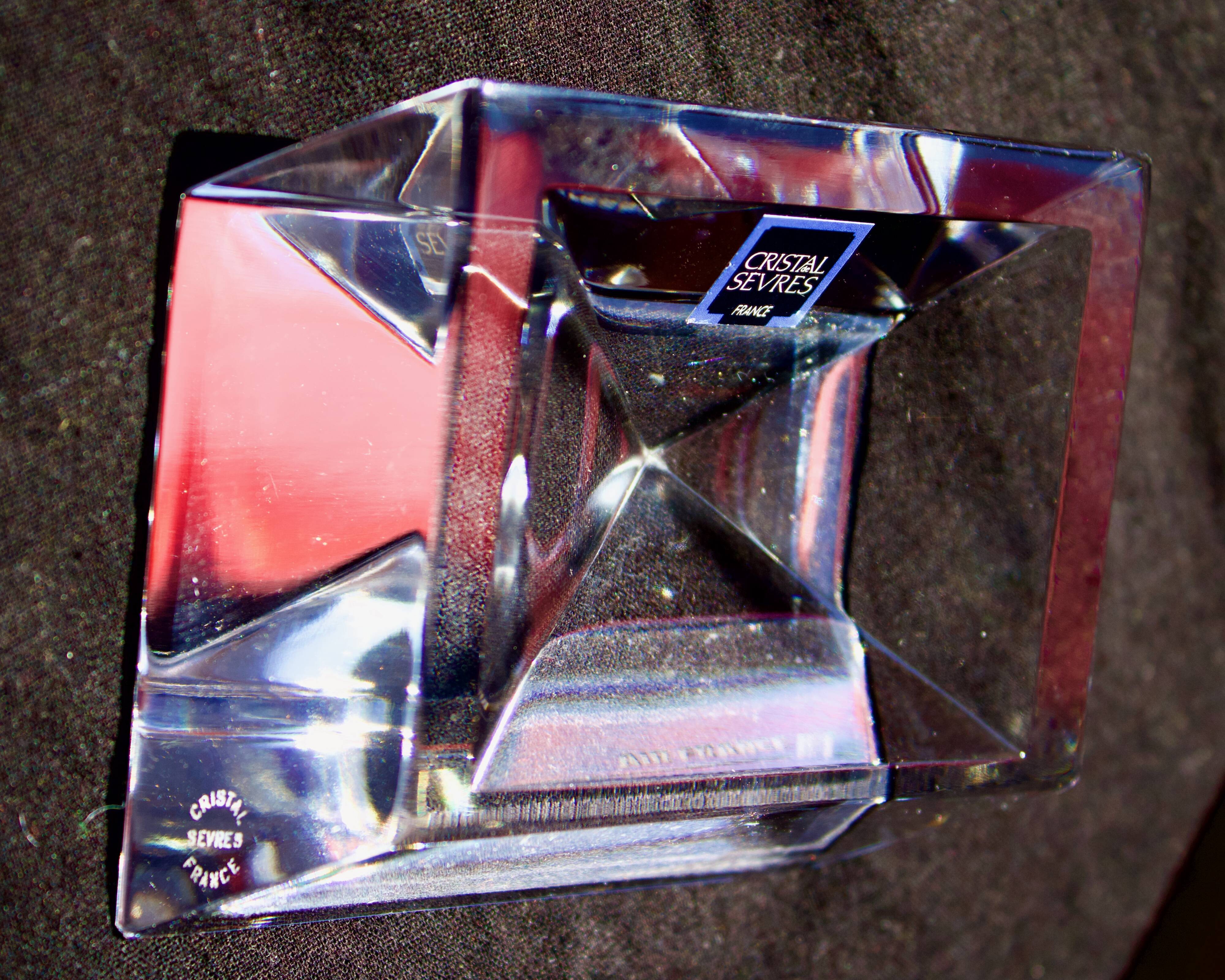 Ancient sevre crystal ashtray Air France 1970