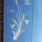 Mirror triptych engraved ancient XX Art Deco 169x75cm