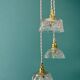 Vintage triple suspension lampshade in glass and cut crystal - collection