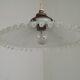 Art Deco suspension in pleated white opaline, France