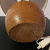 Lampe boule bois massif avec abat jour