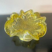 Empty ashtray pocket Murano Barovier Toso Vintage gold glitter