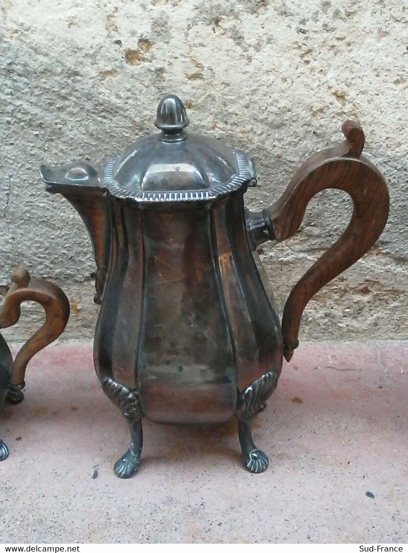 Silver metal coffee tea set