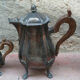 Silver metal coffee tea set
