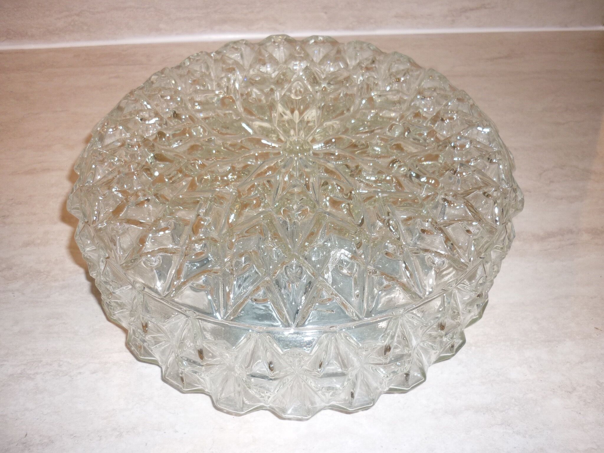 Round ceiling lamp in molded glass, Ø 25 cm