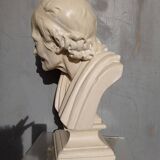 Voltaire bust in plaster 60cm th mid 20th century