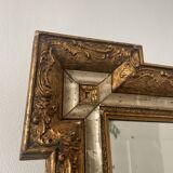 Rectangular gold mirror with vintage Napoleon III style frame