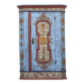 Wedding wardrobe painted in rustic farmhouse folk art