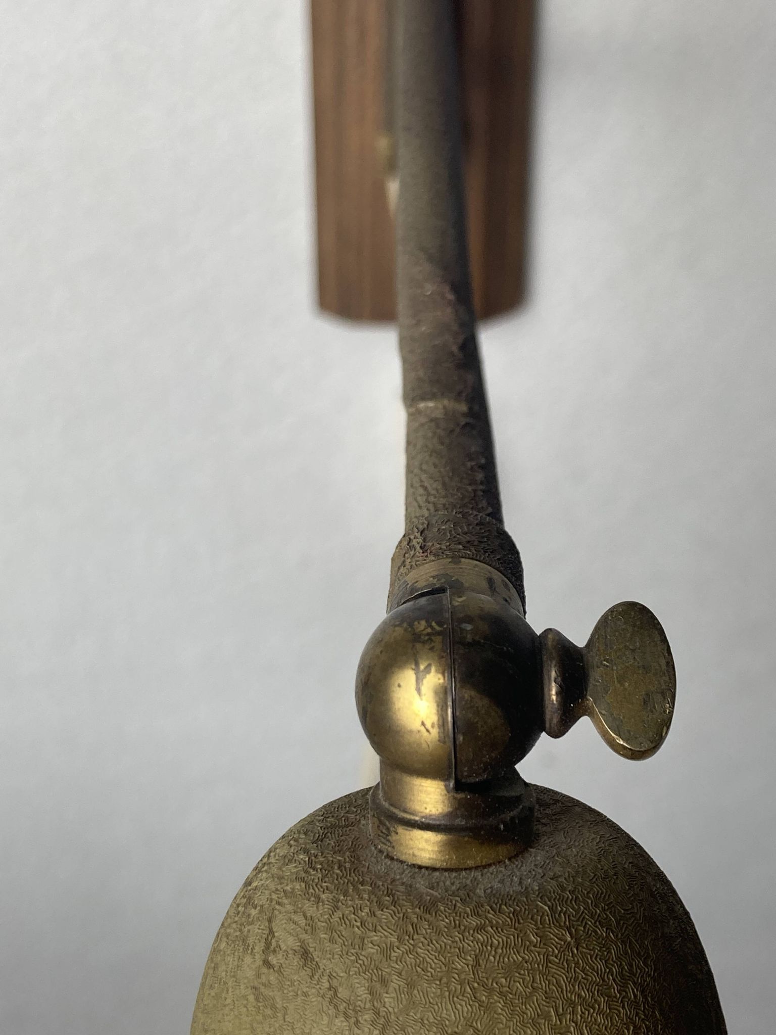 teak and metal midcentury swing arm wall lamp, Dutch 1960s
