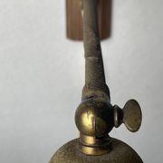 teak and metal midcentury swing arm wall lamp, Dutch 1960s
