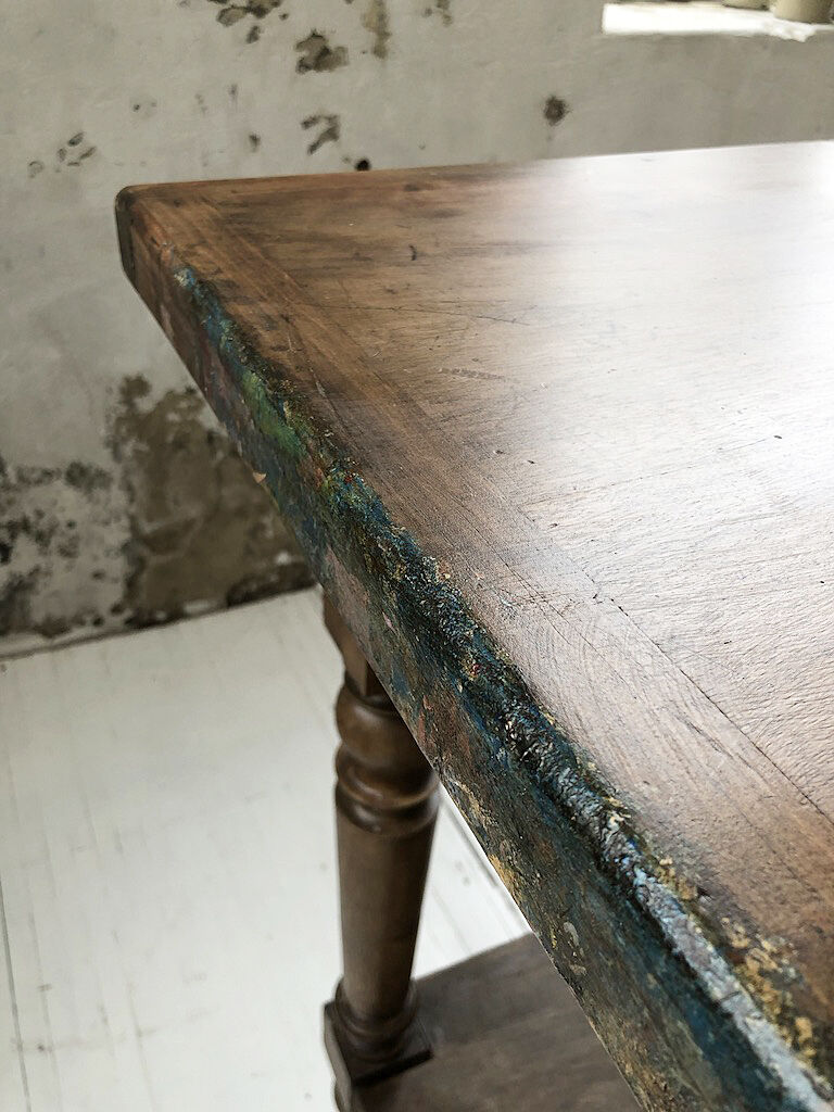 Artist studio oak draper table