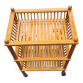 Wooden trolley with casters