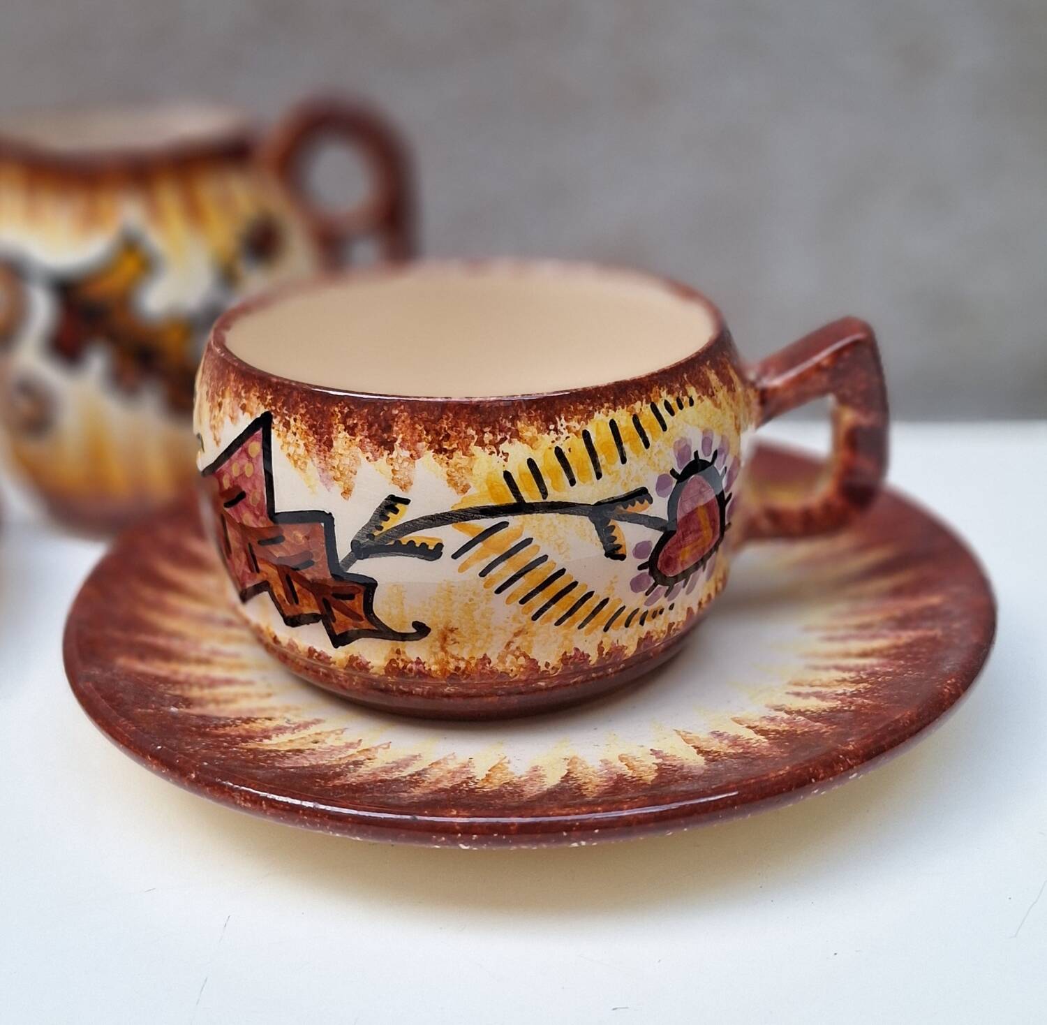 Part of a Quimper ceramic dinner service signed Paul Fouillen