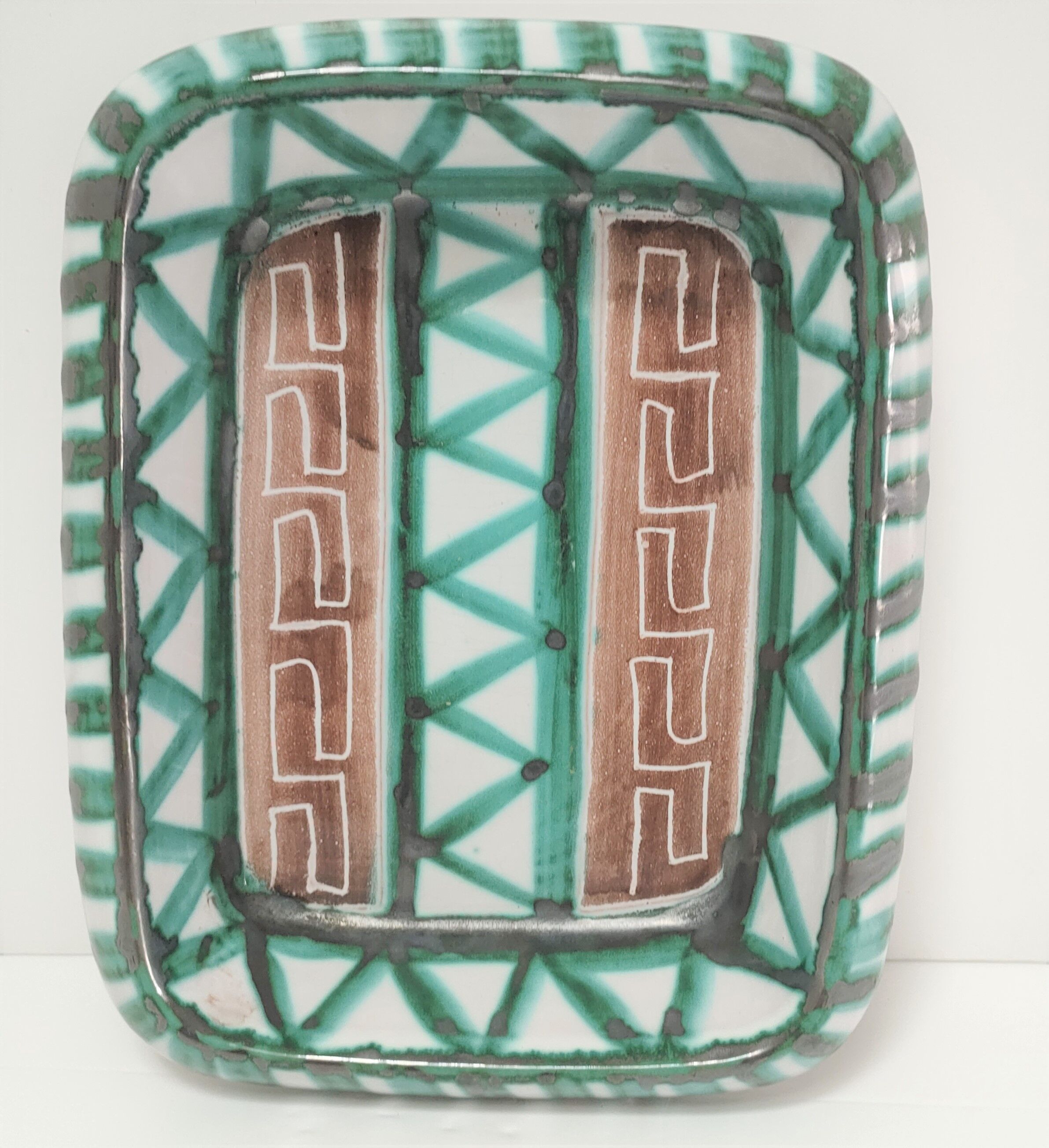 Ravier Robert Picault ceramic geometric decoration