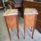 Pair of rosewood bedside tables with marble top n° 2