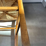 Straw and wood farm chair