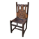 Handcrafted brown leather armchair, dark wood frame, circular pattern - 1970s.