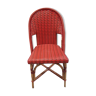 Red braided bistro chair