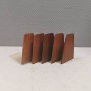 5 vintage bookends from the 1960s, teak with metal feet by Kai Kristiansen