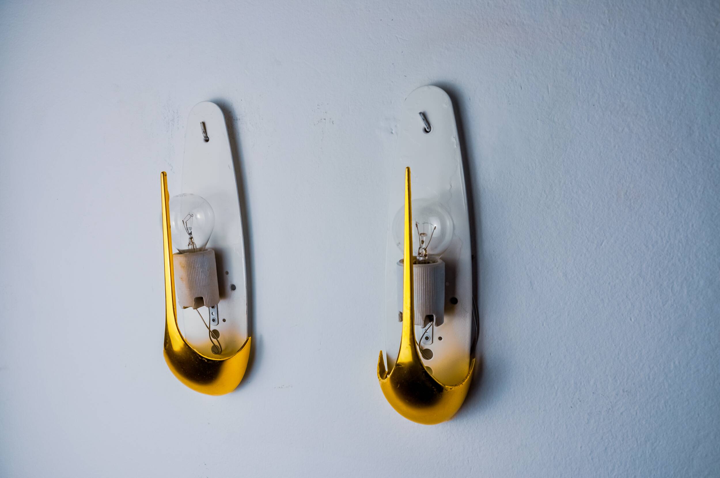 Pair of idearte "ear of corn" wall lights, Spain, 1980