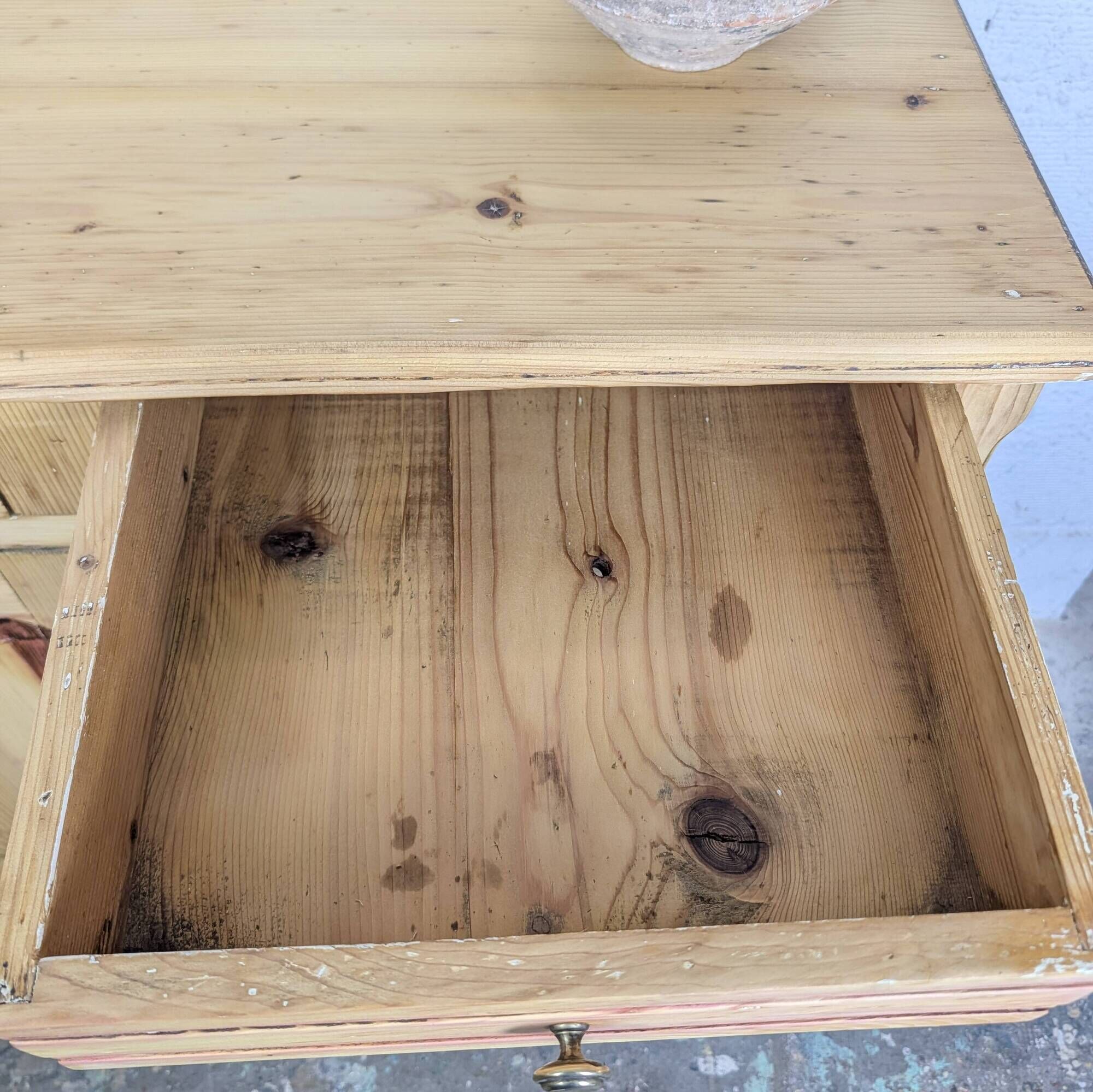 Rustic pine sideboard with two doors
