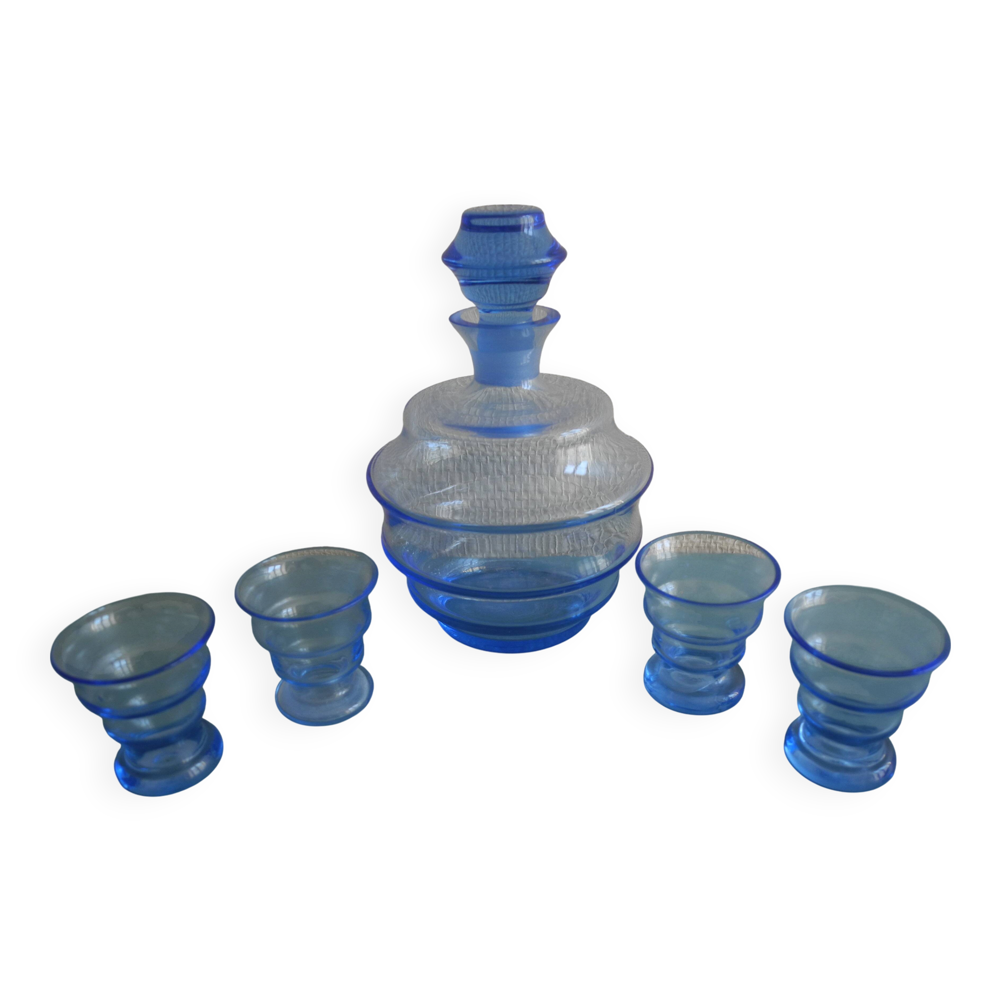 Liqueur service carafe crystal glasses bohemian crystal glasses