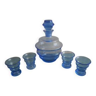 Service liqueur carafe verres cristal bohème glasses bohemian crystal