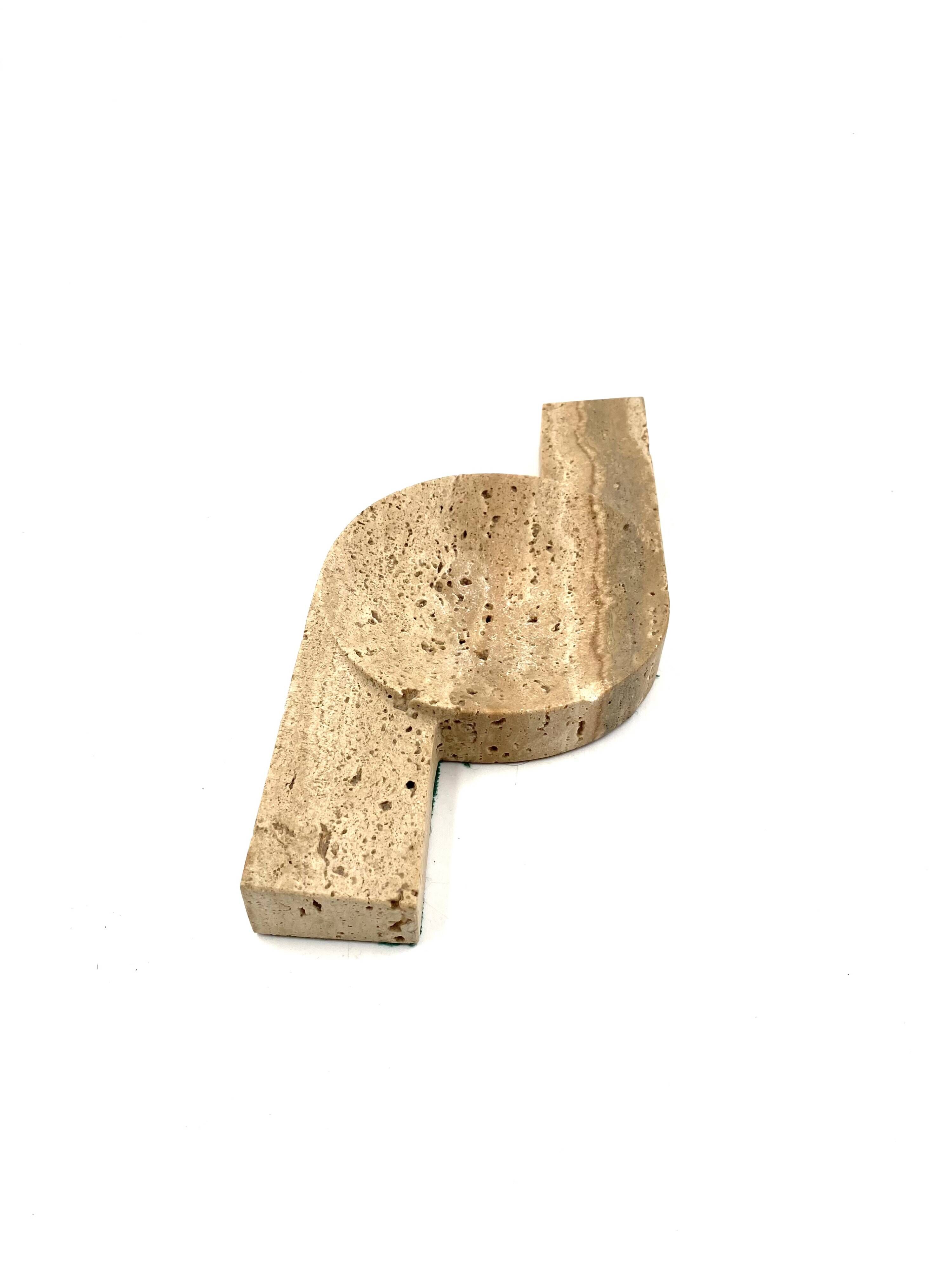 Brutalist travertine ashtray, Cerri Nestore, Italy, 1970s