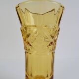 Art Deco Amber Glass Vase, 1940's.