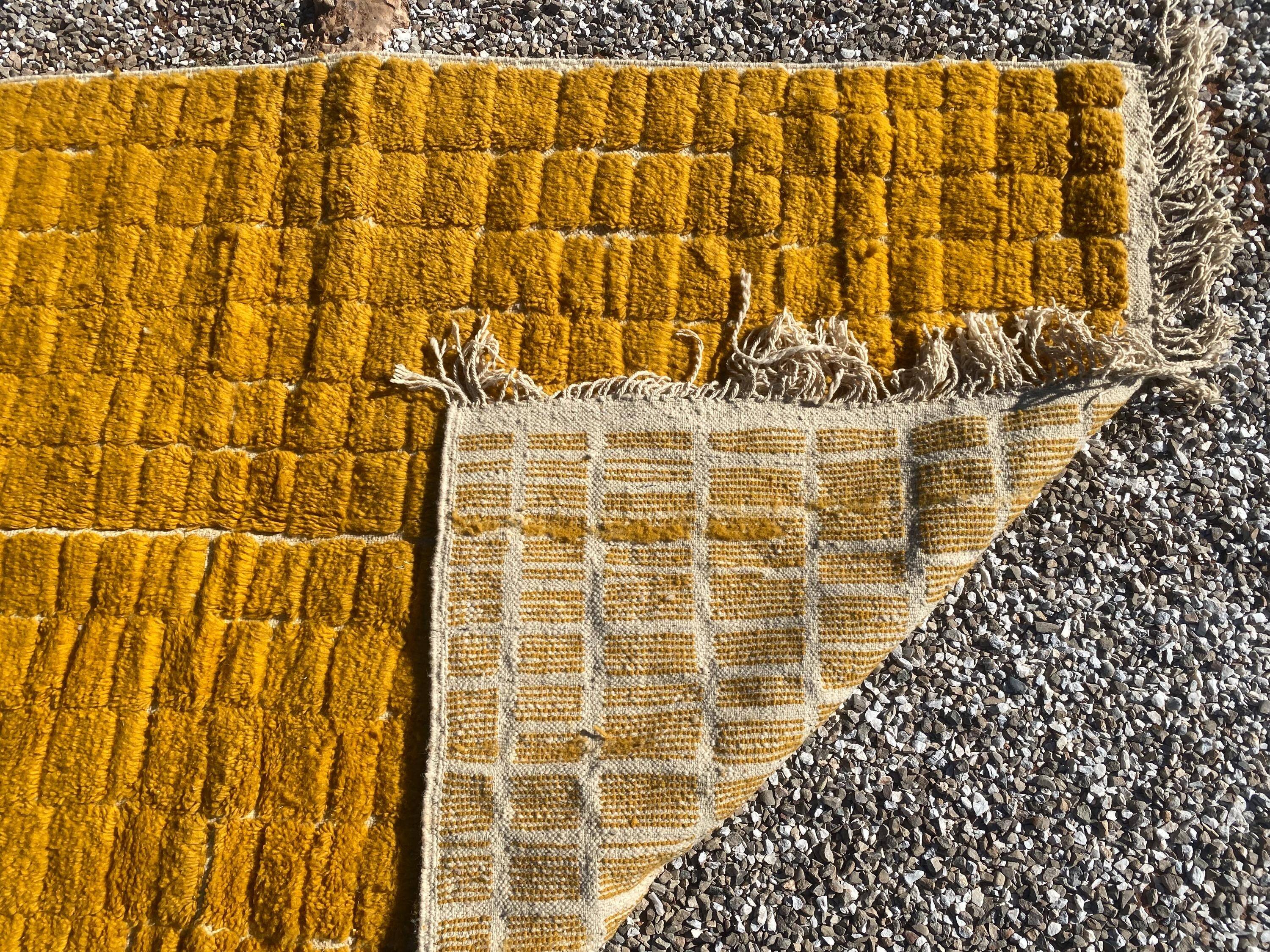Handmade Mustard Yellow Moroccan Rug - 250/150cm