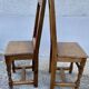 Série de 4 chaises lorraines XIXé bois rustiques