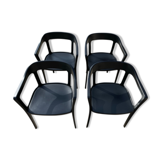 Black steelwood chairs of the Bouroullec brothers