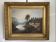 Old Oil Painting Canvas Swiss School Mountain Lake Shepherd Signed