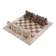 Modernist two-tone travertine chess set, Italy, 1970s