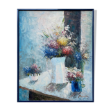 Table HST/P "Bouquet of light" signed Kenwick school of the twentieth century